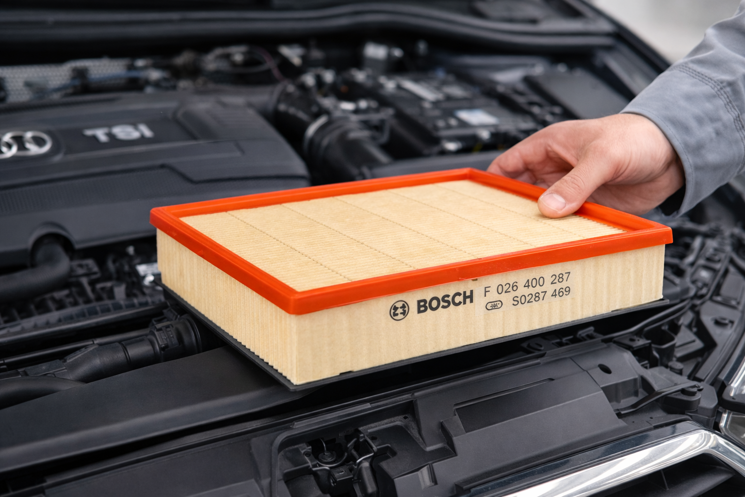 Bosch Air Filter S-0287 Part Number F026400287 for Volkswagen Golf GTI and Audi S3 S0287 gallery image 6