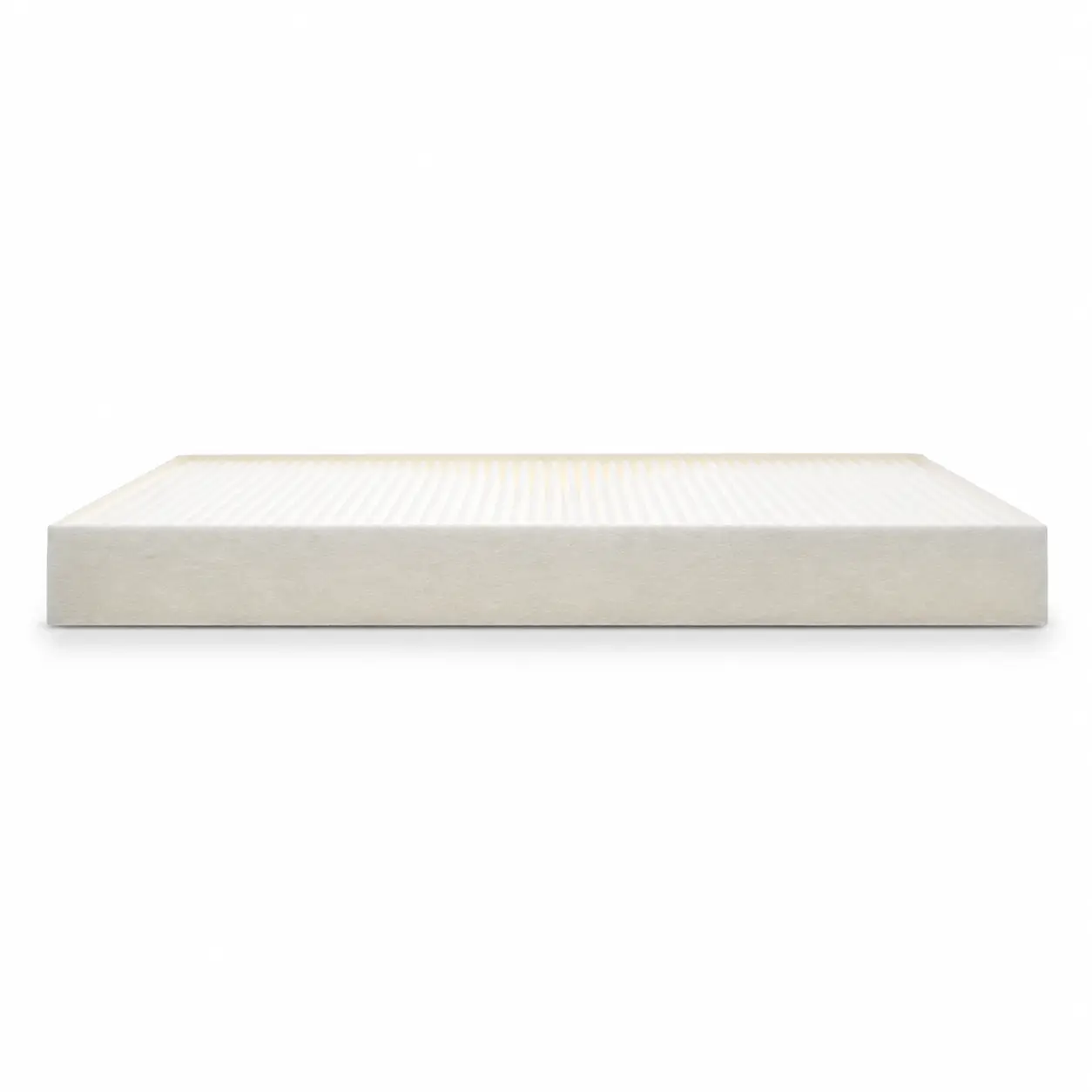 Side profile of Bosch M2540 cabin air filter showing its thickness and pleated filter construction