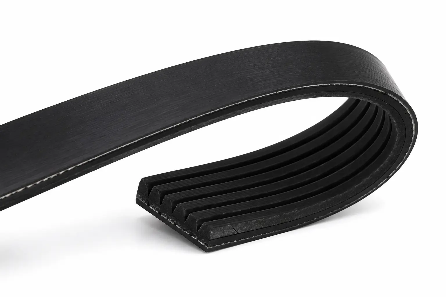 Close-up of Continental auxiliary belt ribs and rubber surface texture